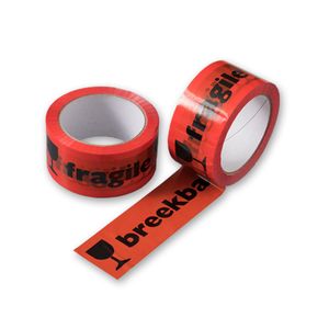 Picture 4 of PP acryl tape 50mm x 66m oranje breekbaar 32um