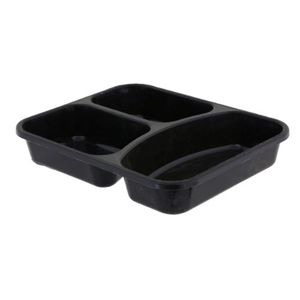 Picture 1 of Menubak 22.7cm x 17.8cm x 5cm 530/325/235ml 3vaks zwart pp