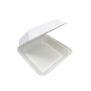 Picture 2 of Menubak 22.8cm x 22.8cm x 7.6cm 1vaks wit bagasse/suikerriet